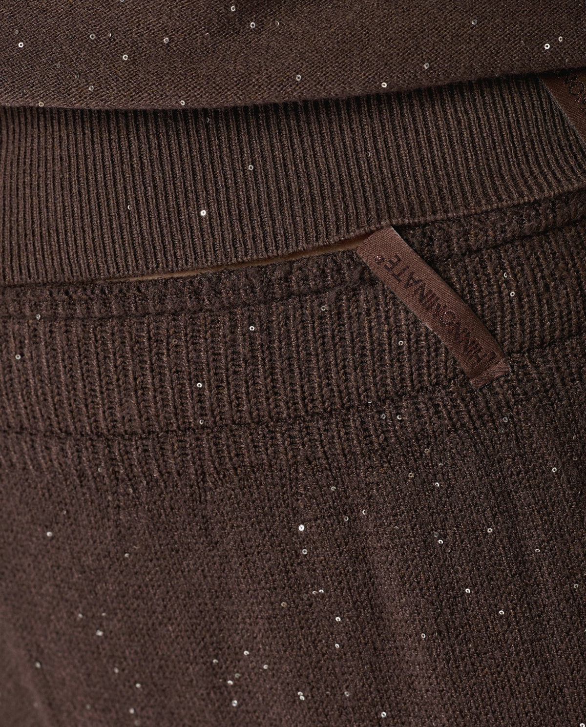 pantalone dritto in maglia con paillettes hinnominate 