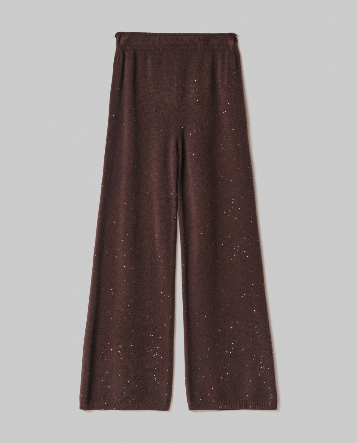 pantalone dritto in maglia con paillettes hinnominate 