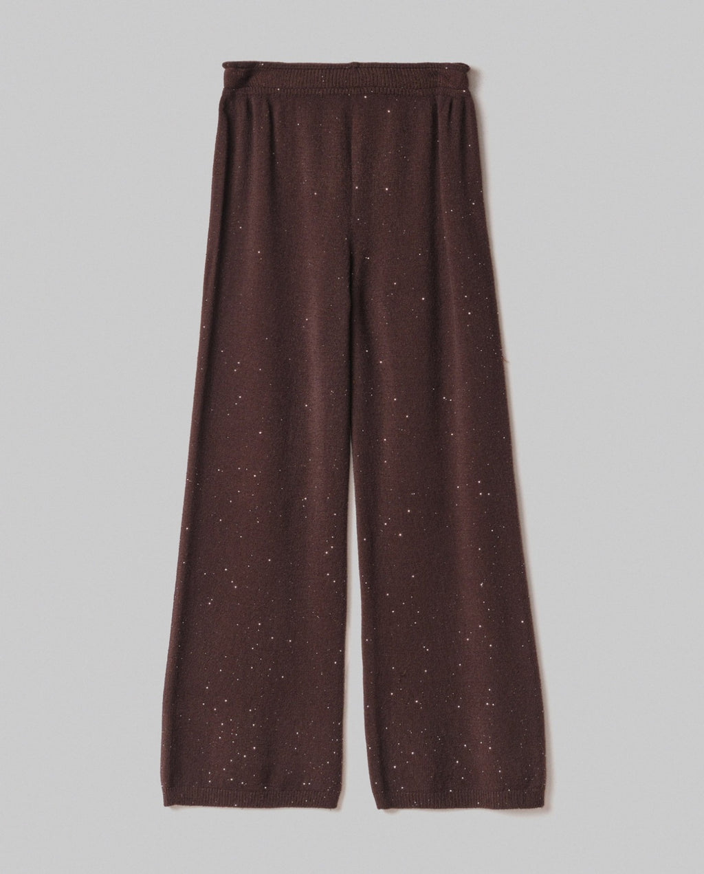 pantalone dritto in maglia con paillettes hinnominate 