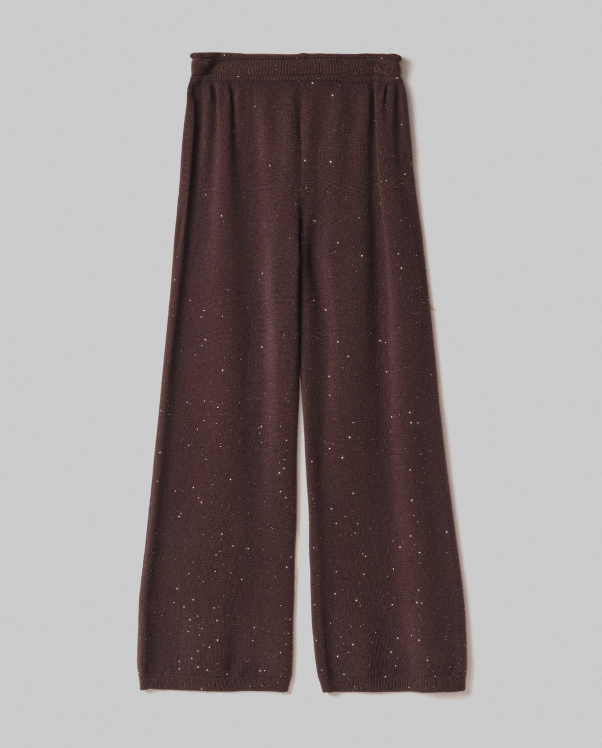 pantalone dritto in maglia con paillettes hinnominate 