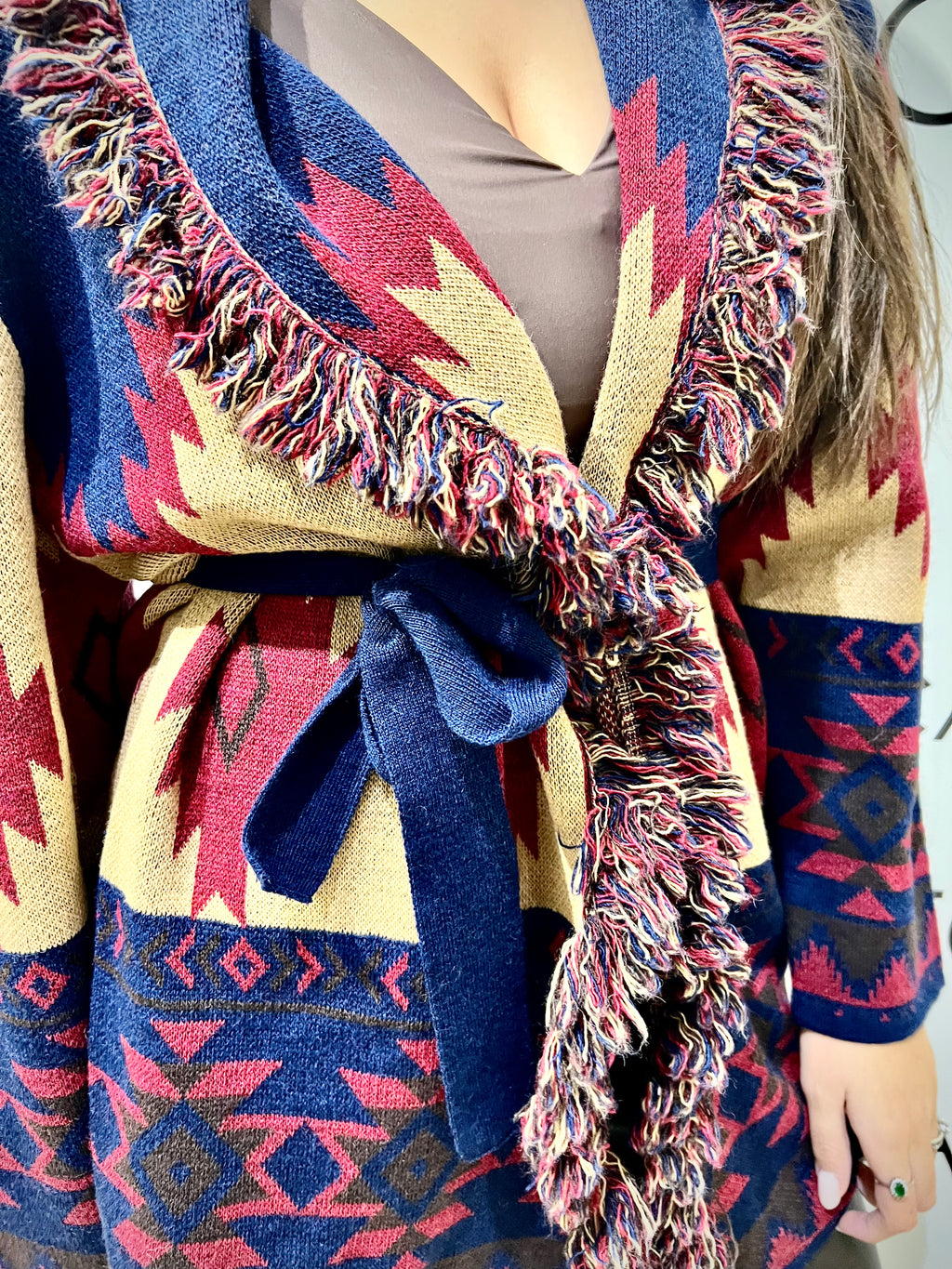 giacca jacquard frange  kontatto 