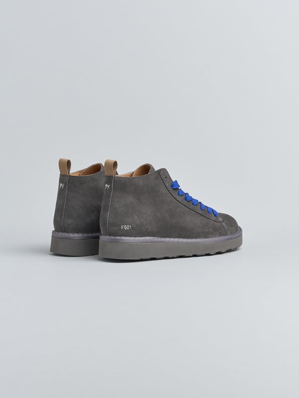 polacchino p001 uomo in camoscio foderato in faux fur noce-militare P001 ANKLE BOOTSUEDE FAUX FUR LININGANTHRACITE-ULTRAMARINE PANCHIC