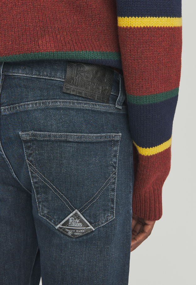 jeans 517 foxrun  517 MAN DENIM ELASTAN BLACK FOXRUNDENIM BLU/BLACK ROY ROGERS