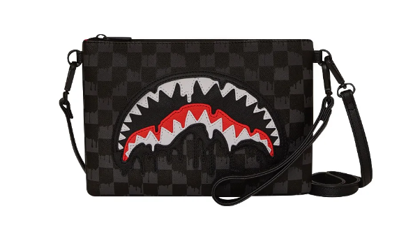 pochette sprayground dripping sharks in paris crossover clutch 