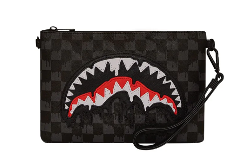 pochette sprayground dripping sharks in paris crossover clutch 