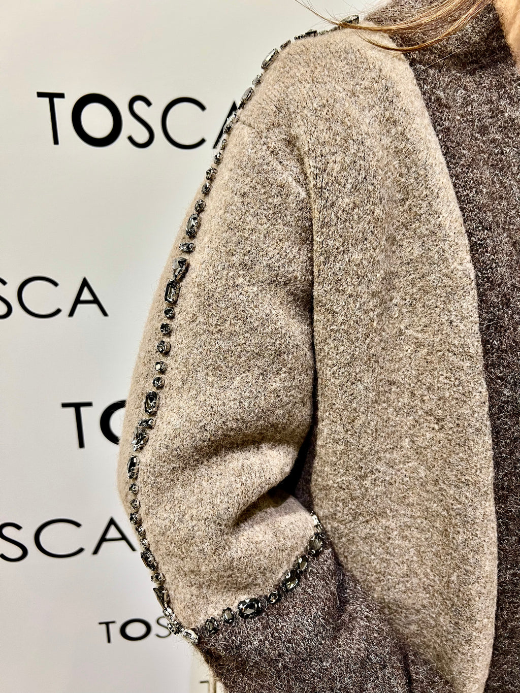 cappotto in maglia con cintura 55002FMARRONE VICOLO