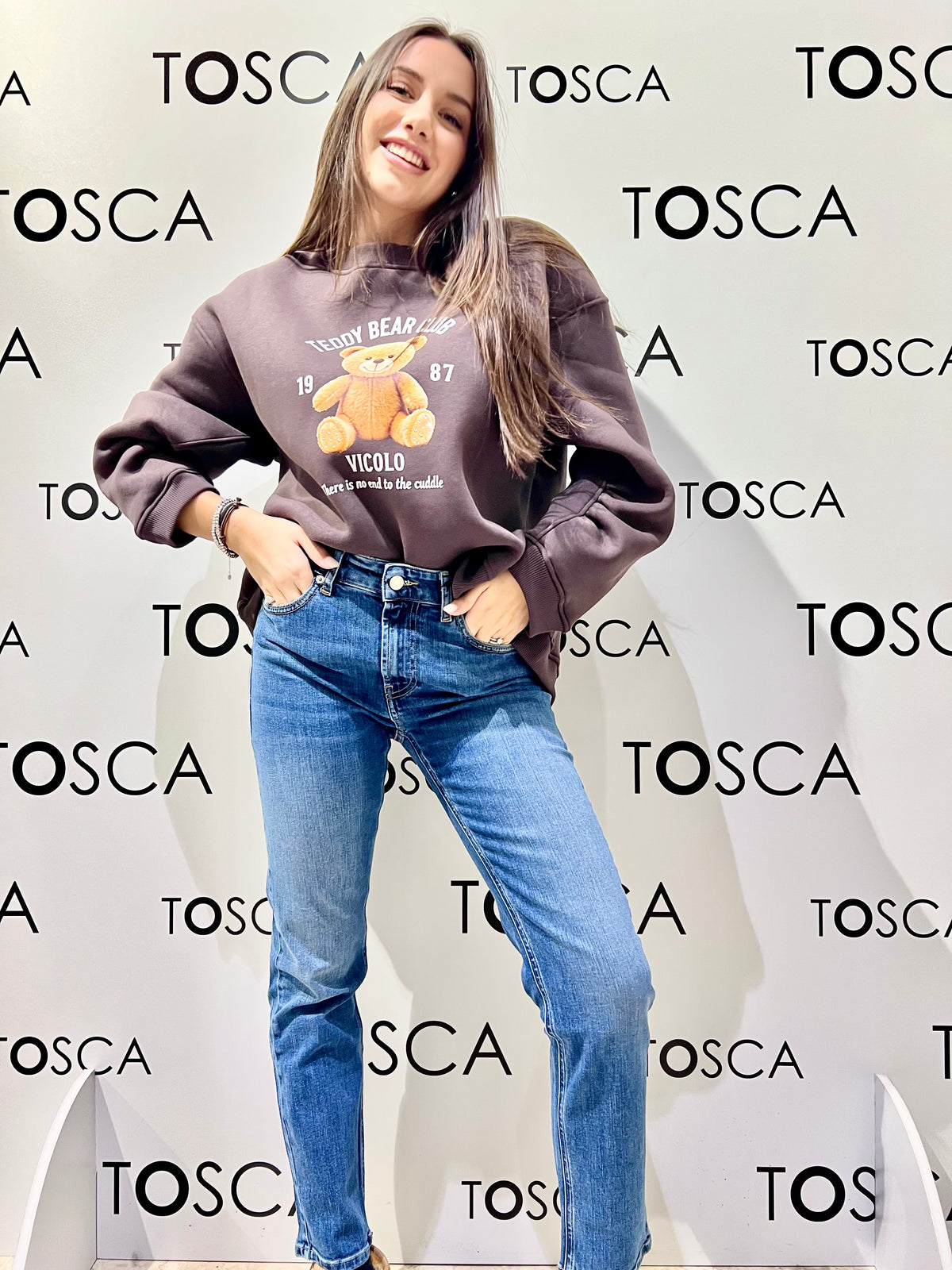 jeans daisy cropped a vita media DF5122DENIM VICOLO