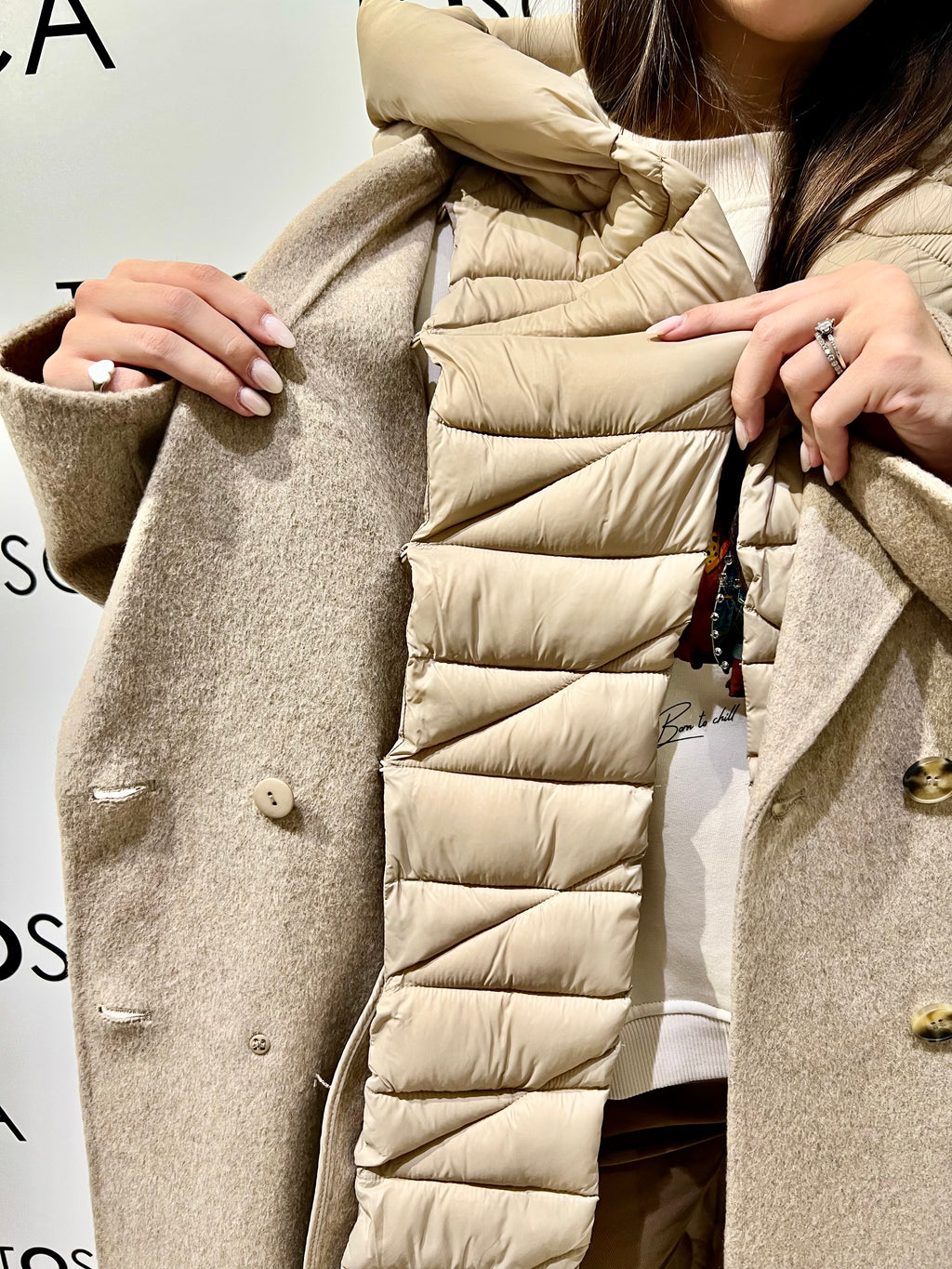 cappotto imbottito in ovatta TF0028BEIGE VICOLO
