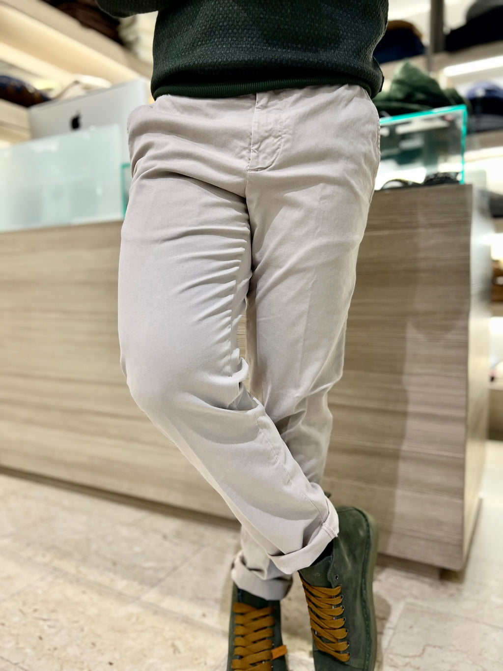 pantalone in cotone 25WSU66 27328 WHITE SAND