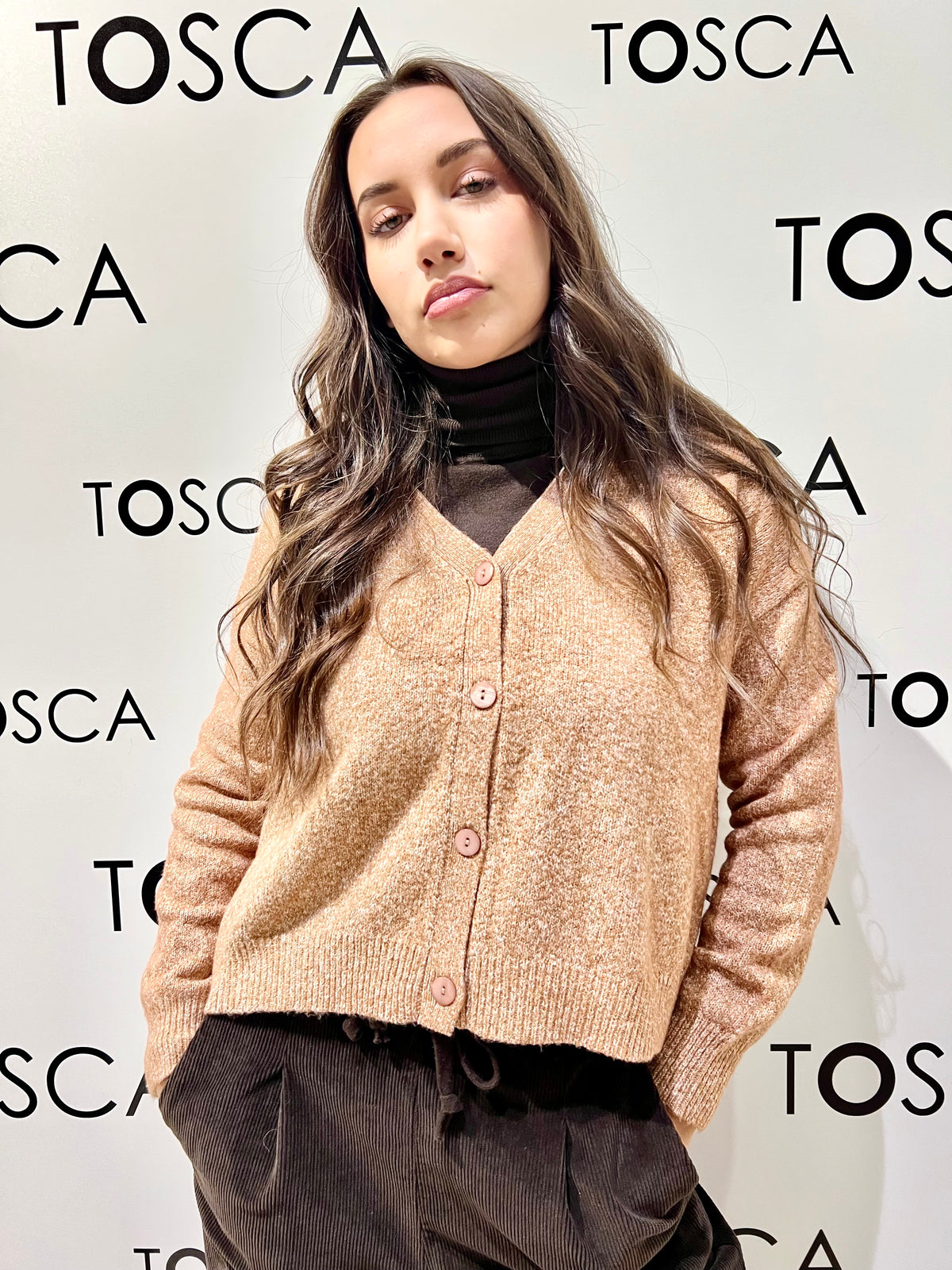 cardigan in filato melange 