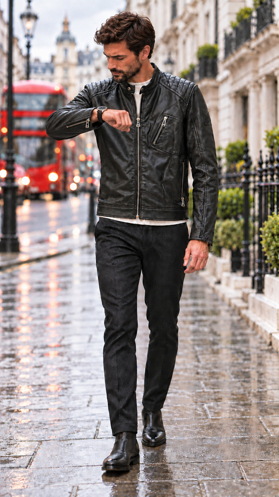 biker in pelle v racer jackeet belstaff 