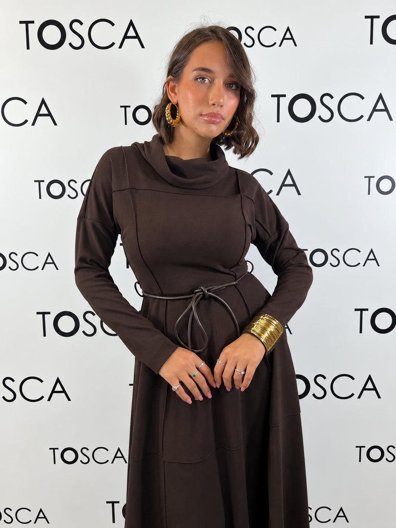 abito in jersey crepe con cintura ferrone 