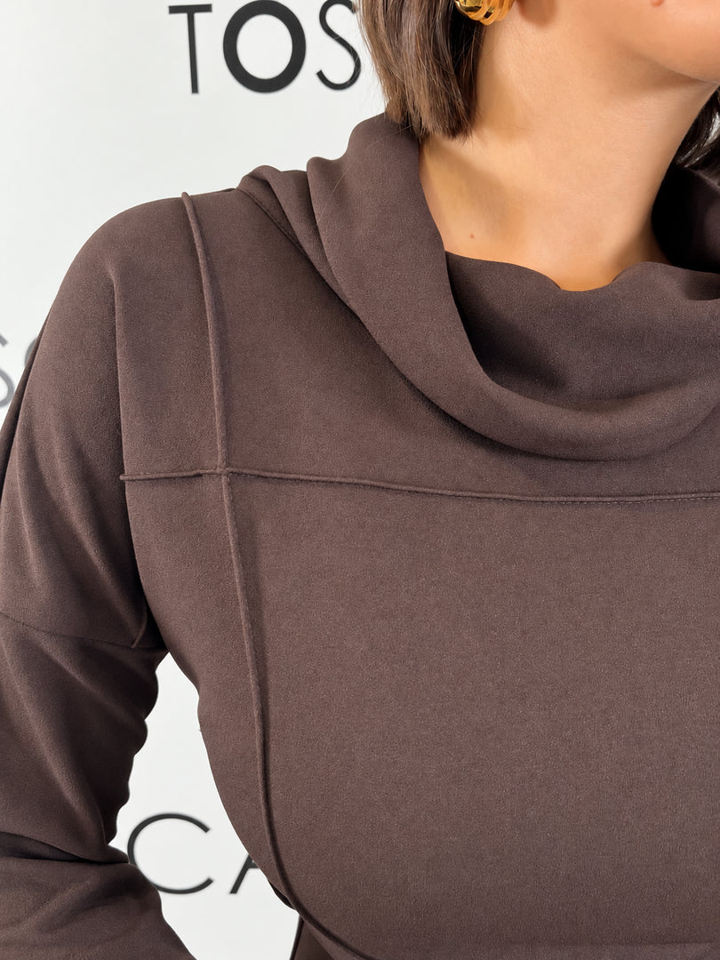abito in jersey crepe con cintura ferrone 