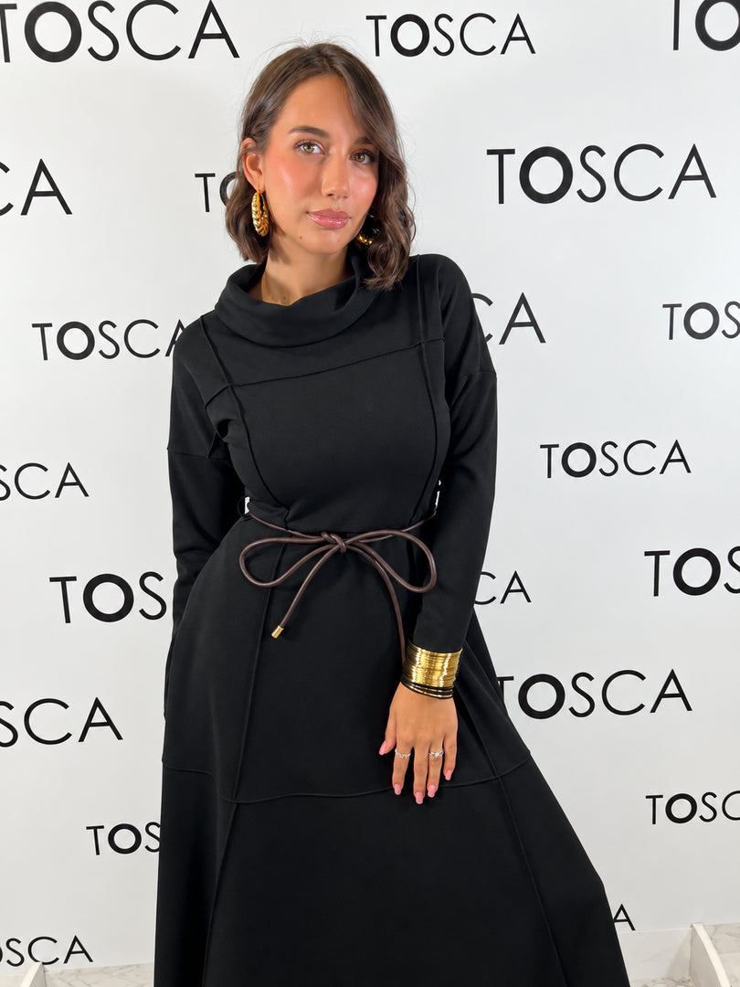 abito in jersey crepe con cintura ferrone 
