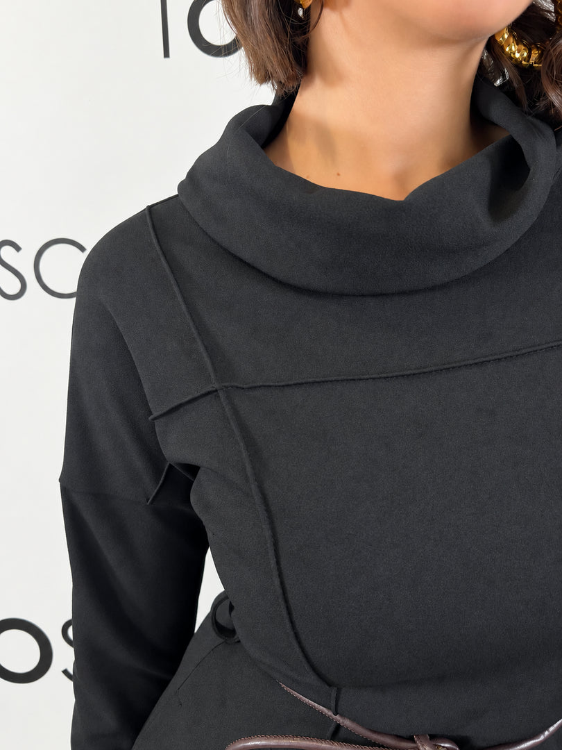 abito in jersey crepe con cintura ferrone 