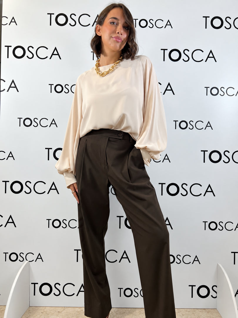 pantalone con pinces in tela ferrone 