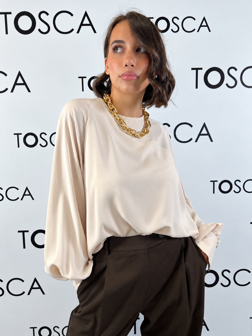 blusa fluida con polso gemelli ferrone 