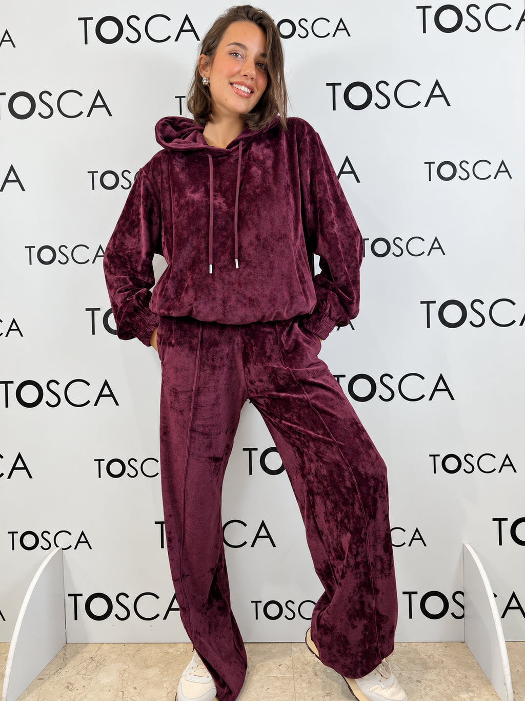 pantalone palazzo con nervature in maglia Hinnominate 