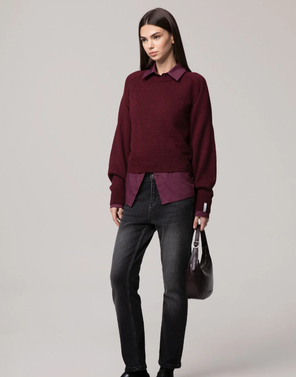 belen-denim flare fit high rise<BR/> hinnominate 