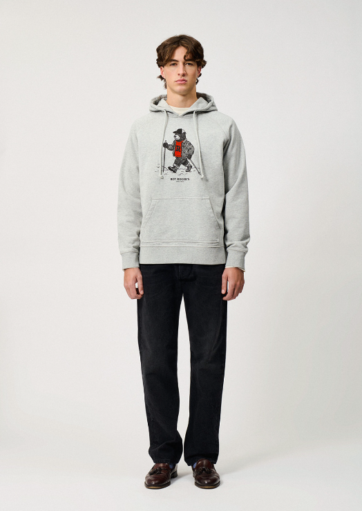 felpa con cappuccio e stampa hiking bear roy roger's 