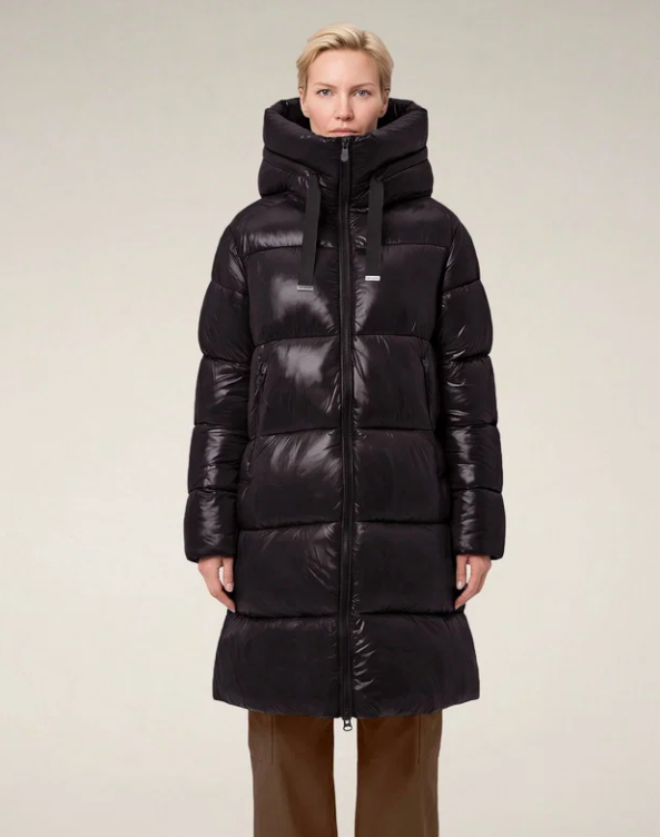 piumino lungo donna mod. isabel marrone nero save the duck 