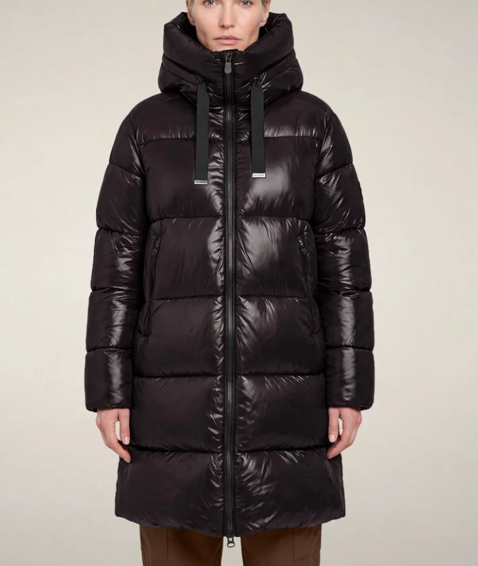 piumino lungo donna mod. isabel marrone nero save the duck 
