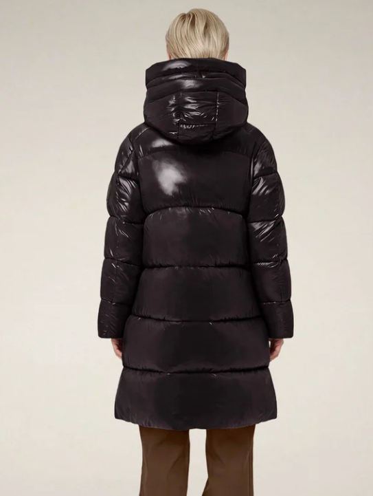 piumino lungo donna mod. isabel marrone nero save the duck 