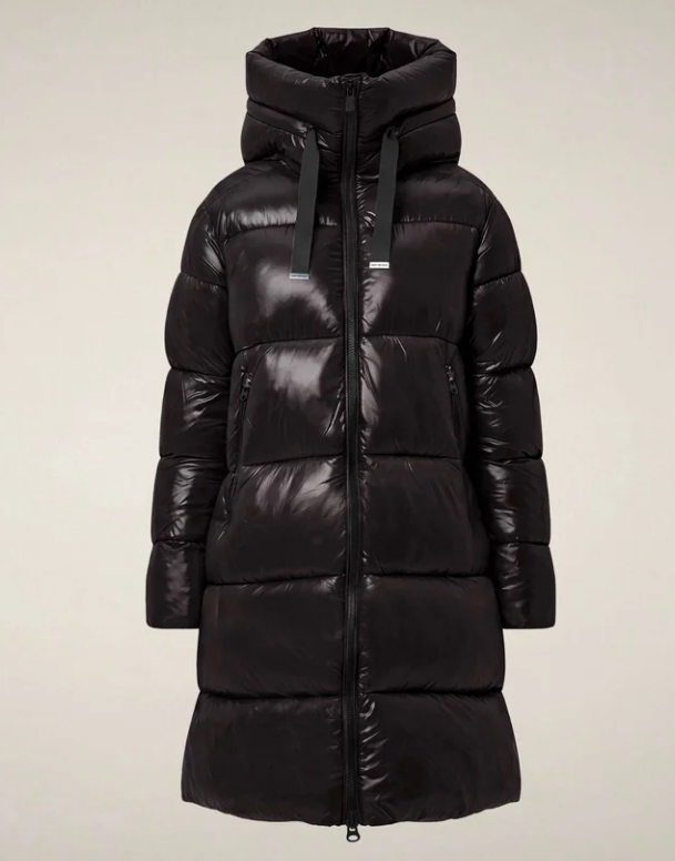 piumino lungo donna mod. isabel marrone nero save the duck 