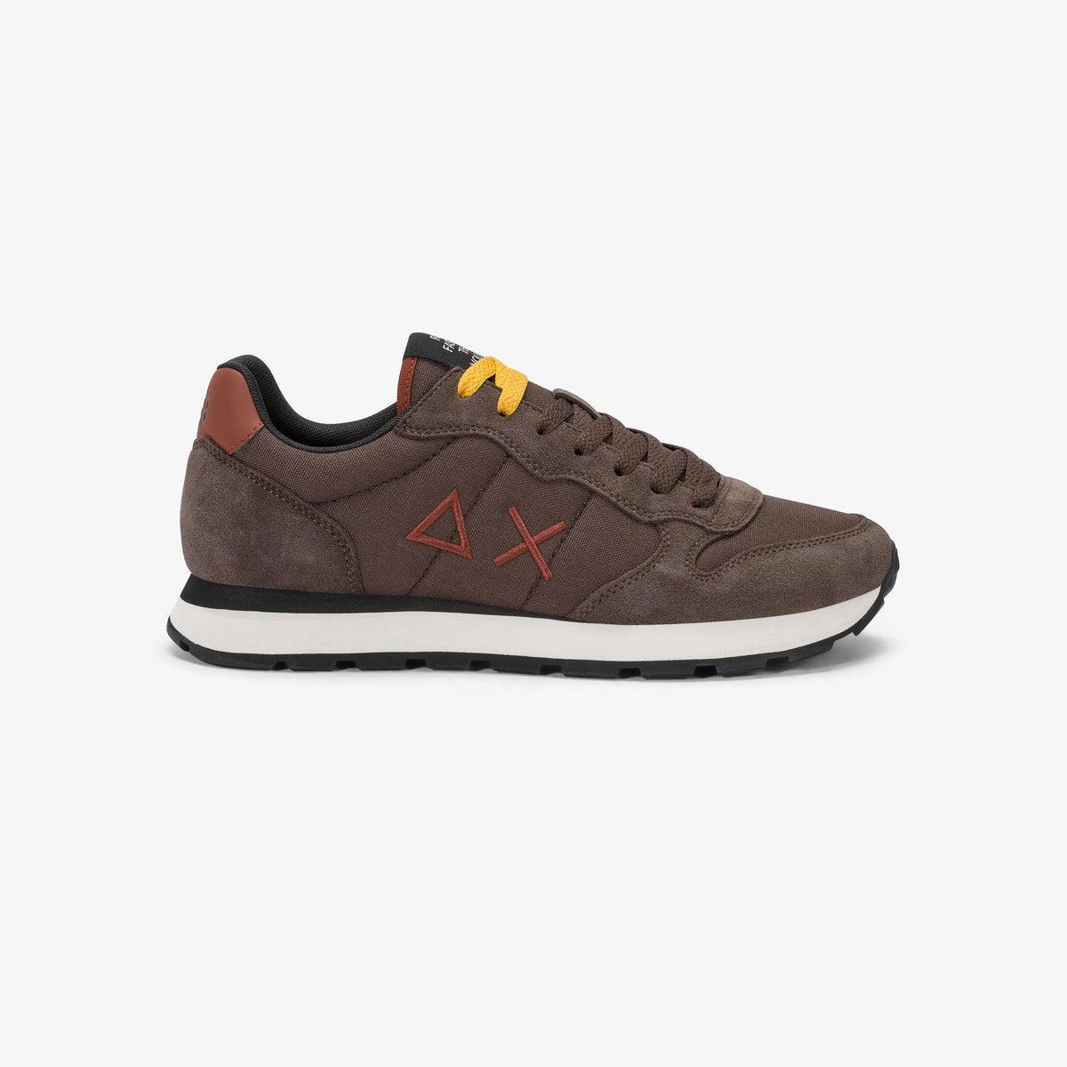 sneaker tom in nylon e suede marrone sun68 