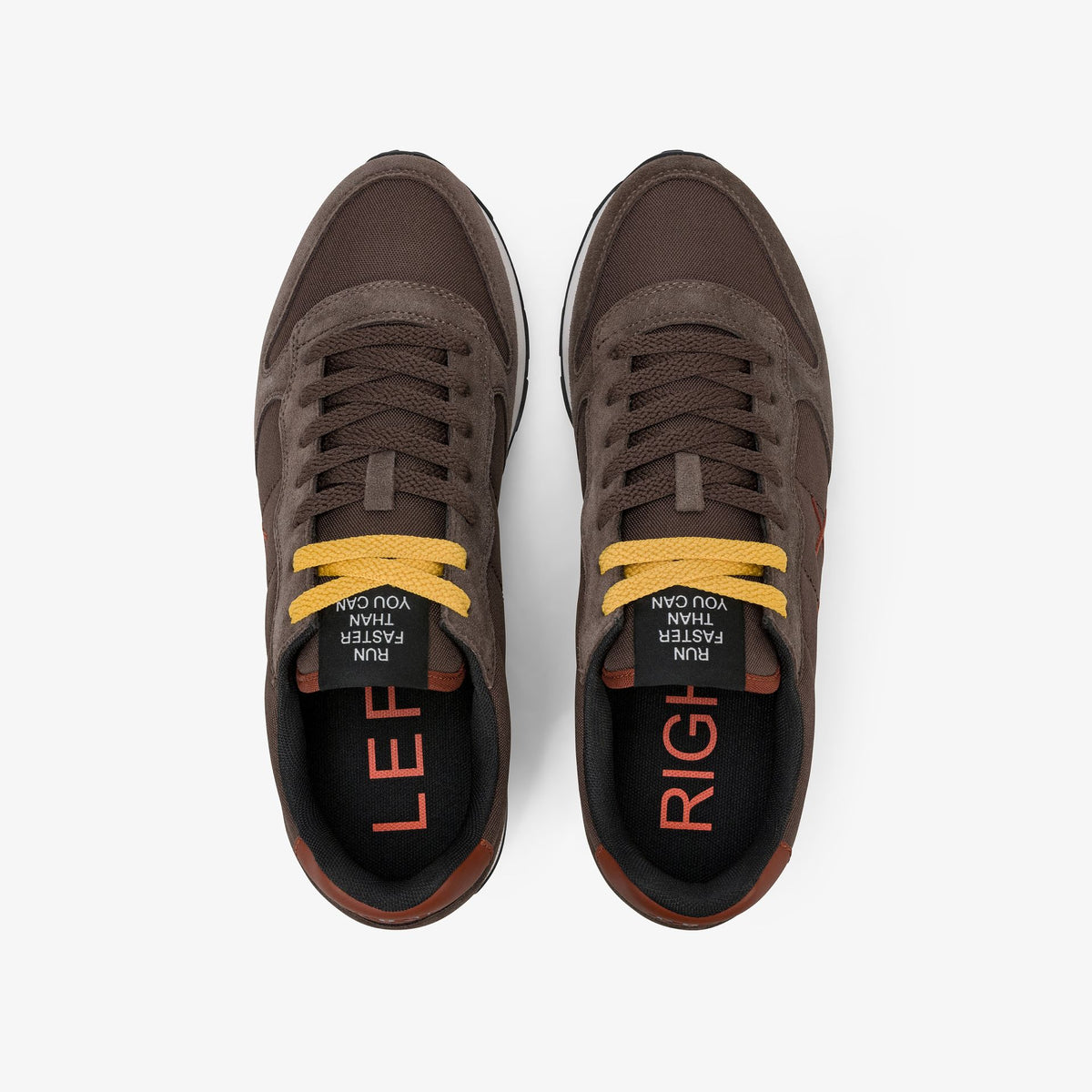 sneaker tom in nylon e suede marrone sun68 