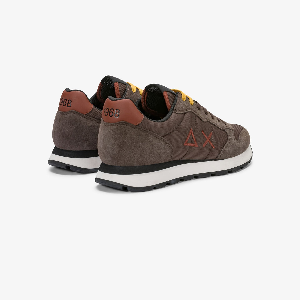 sneaker tom in nylon e suede marrone sun68 