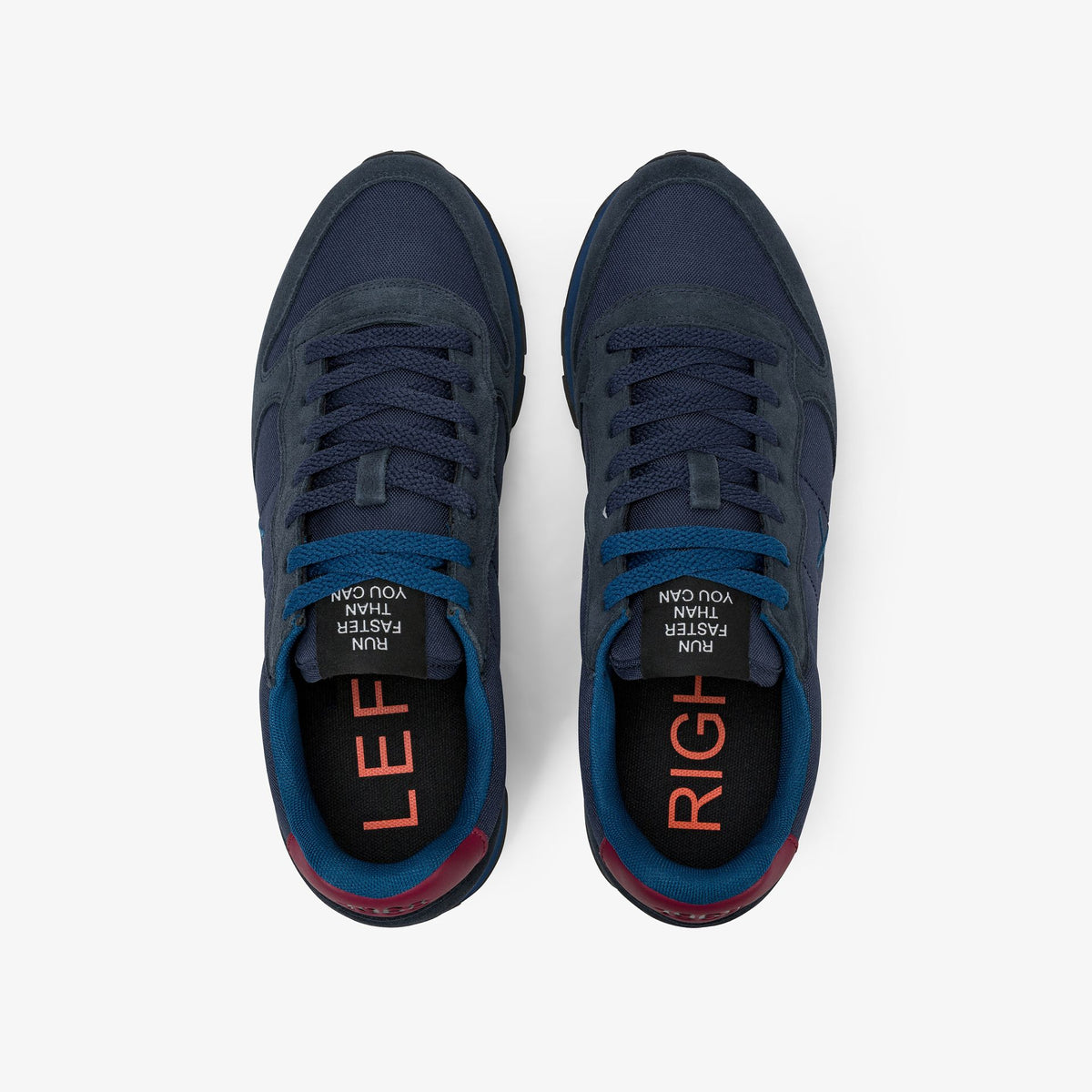 sneaker tom in nylon e suede navy blue/bordeaux sun68<BR/> 