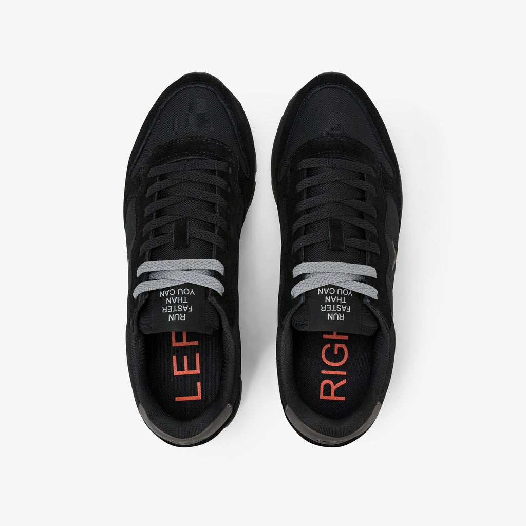 sneaker tom in nylon e suede nero/grigio scuro sun68<BR/> 
