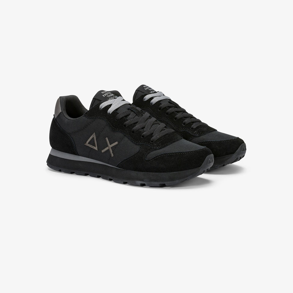 sneaker tom in nylon e suede nero/grigio scuro sun68<BR/> 