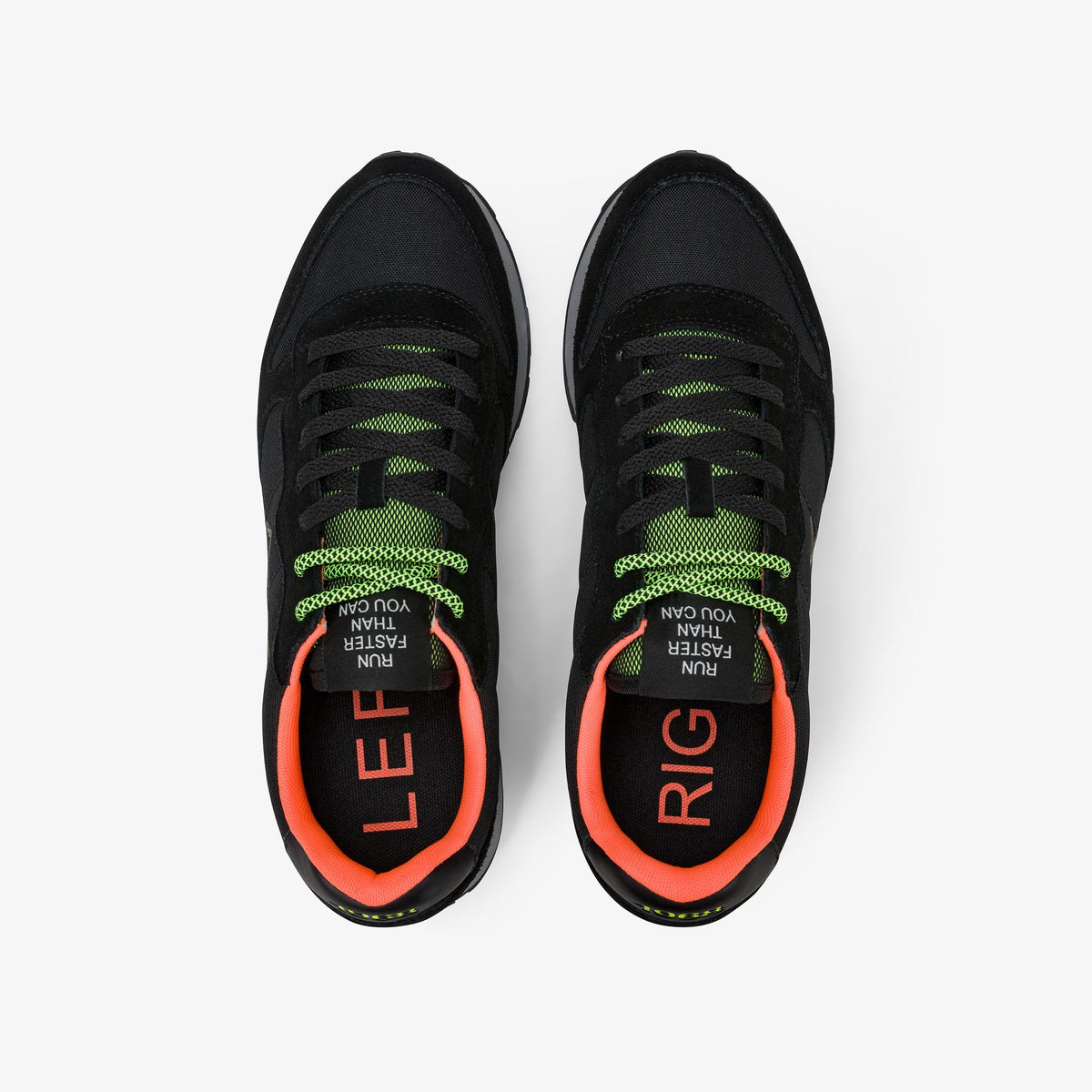 sneaker tom fluo in nylon e suede nero sun68<BR/> 