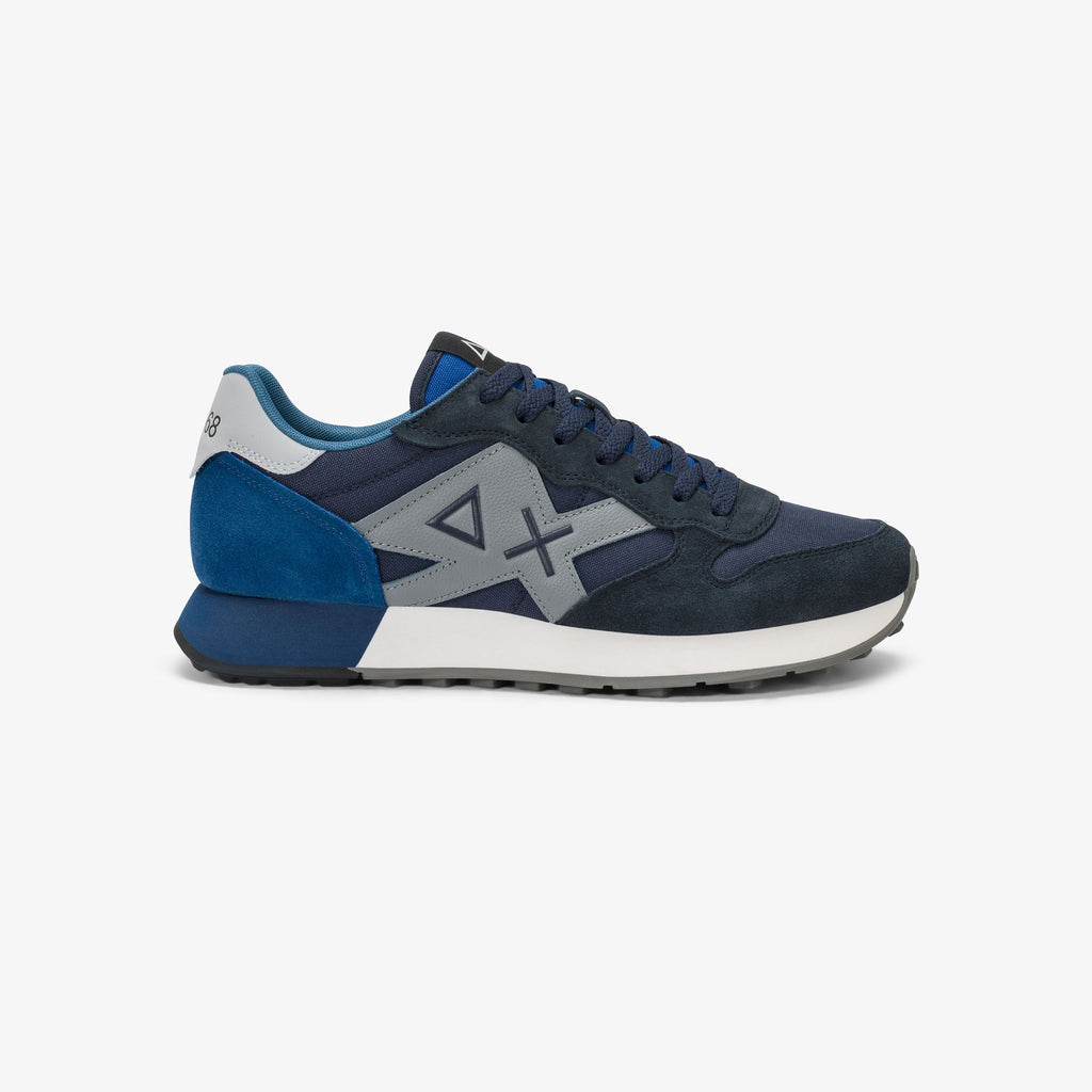sneaker jaki 2.0 solid in suede e nylon navy blue sun68 