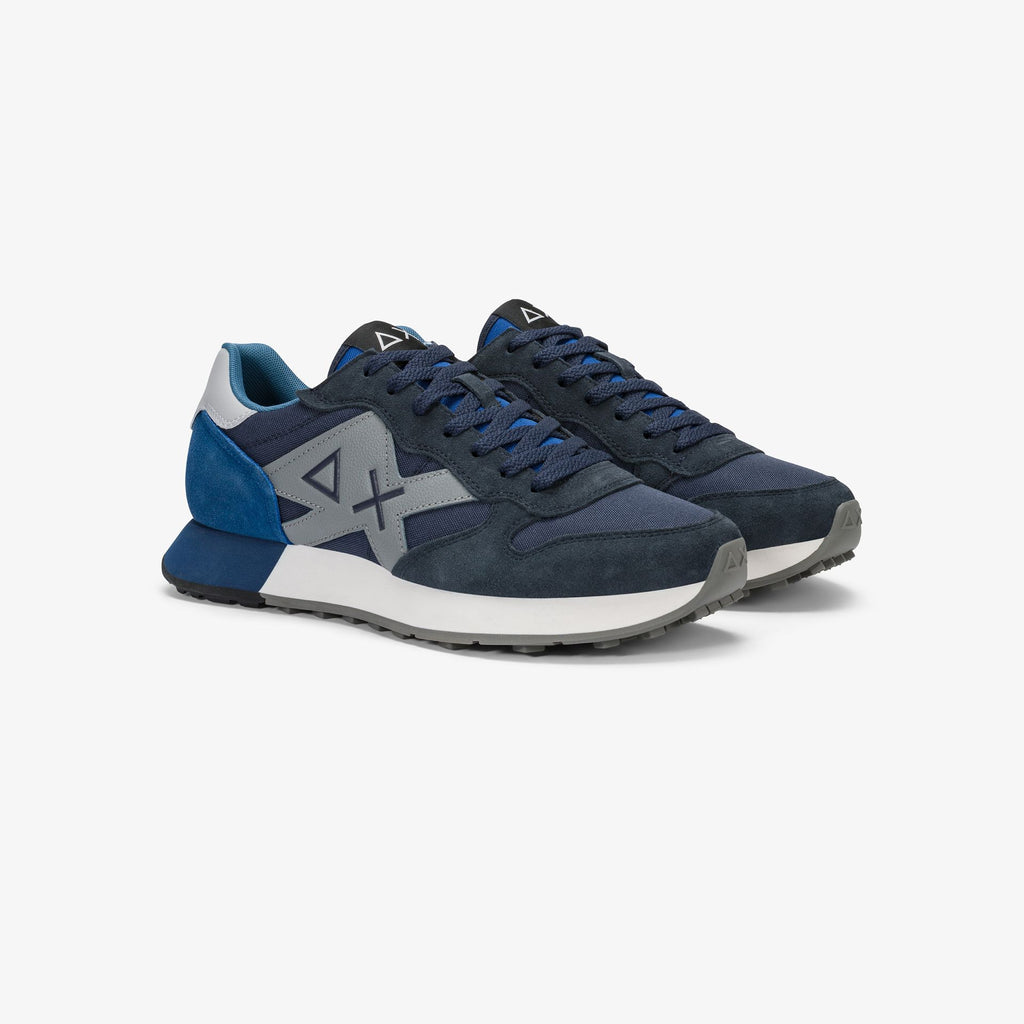 sneaker jaki 2.0 solid in suede e nylon navy blue sun68 