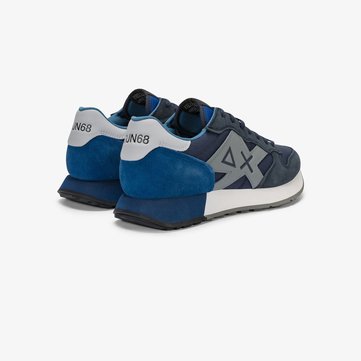 sneaker jaki 2.0 solid in suede e nylon navy blue sun68 
