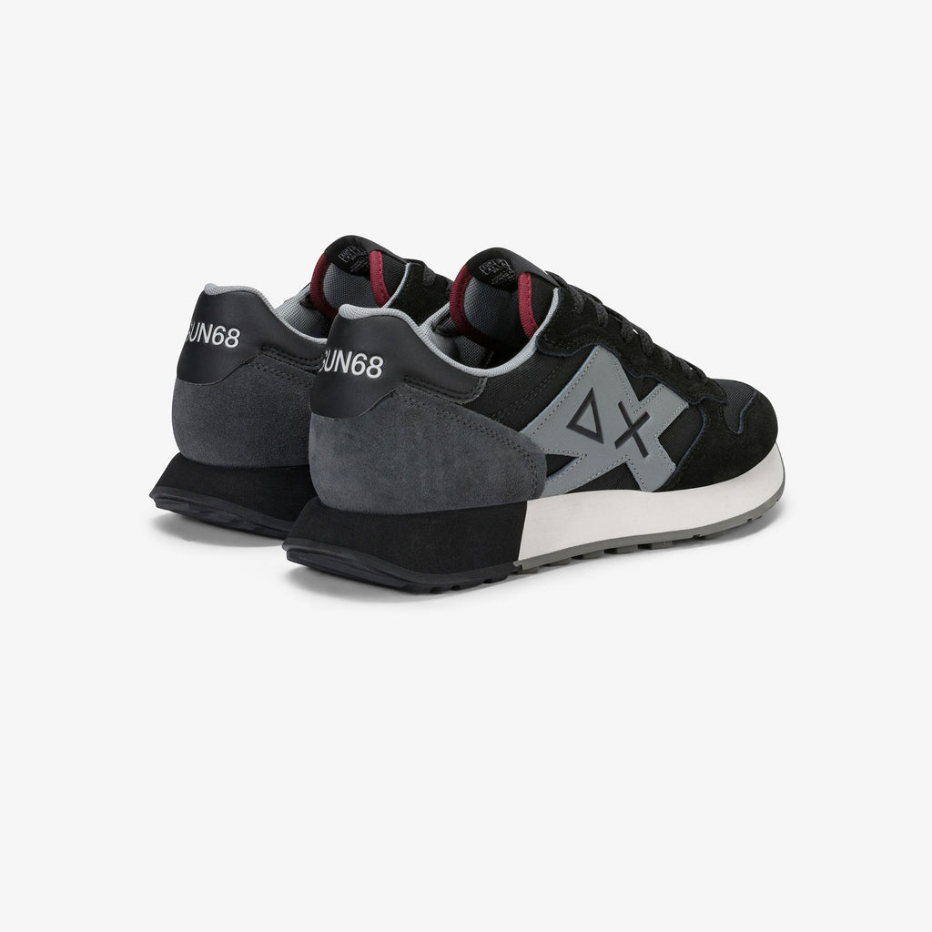 sneaker jaki 2.0 solid in suede e nylon nero sun68 