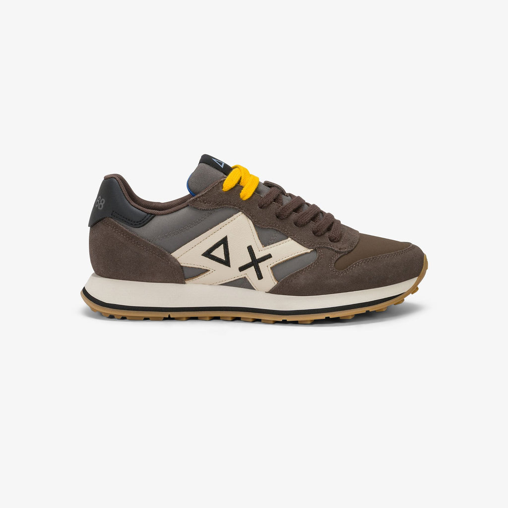 sneaker jaki 2.0 bicolor in suede e nylon marrone sun68<BR/> 