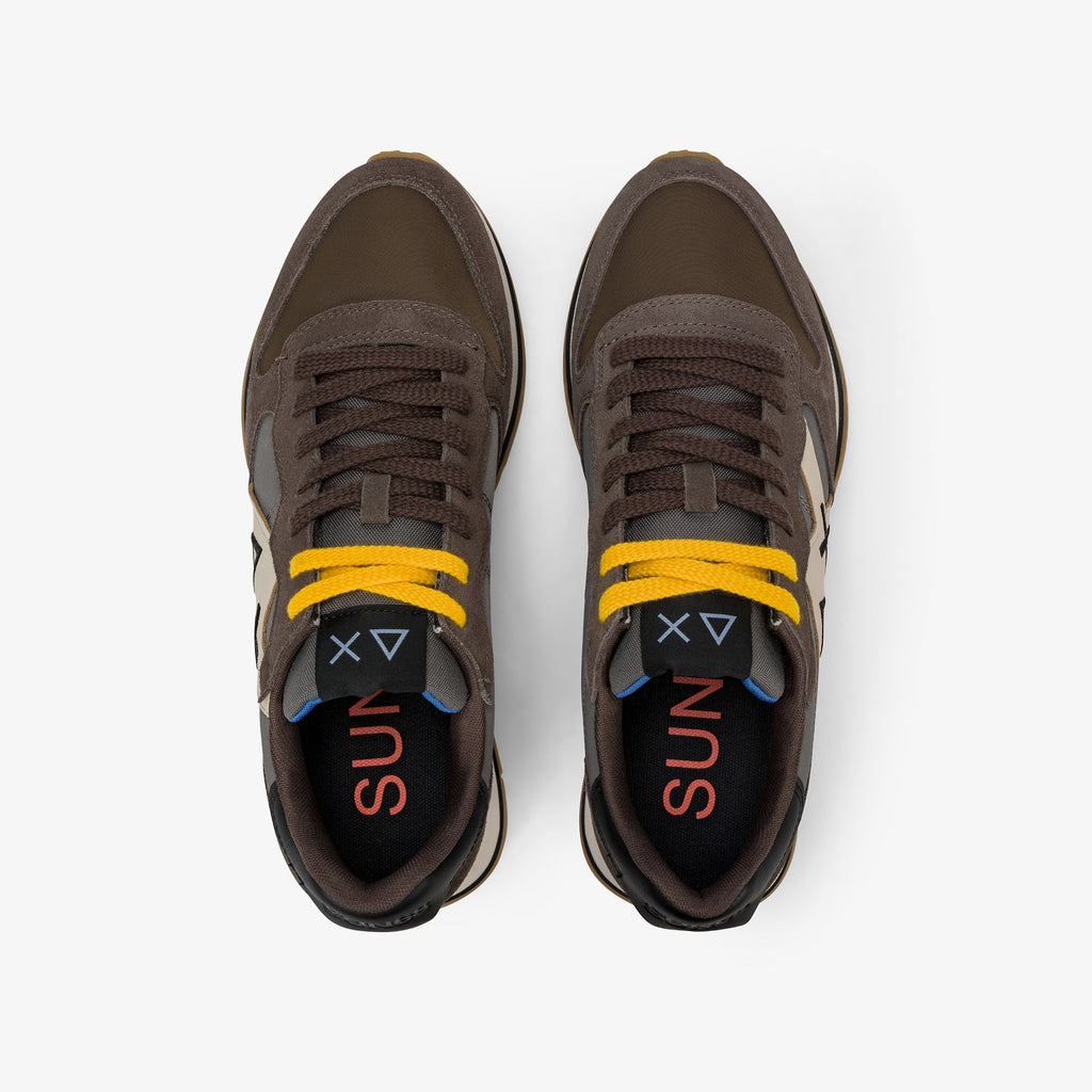 sneaker jaki 2.0 bicolor in suede e nylon marrone sun68<BR/> 