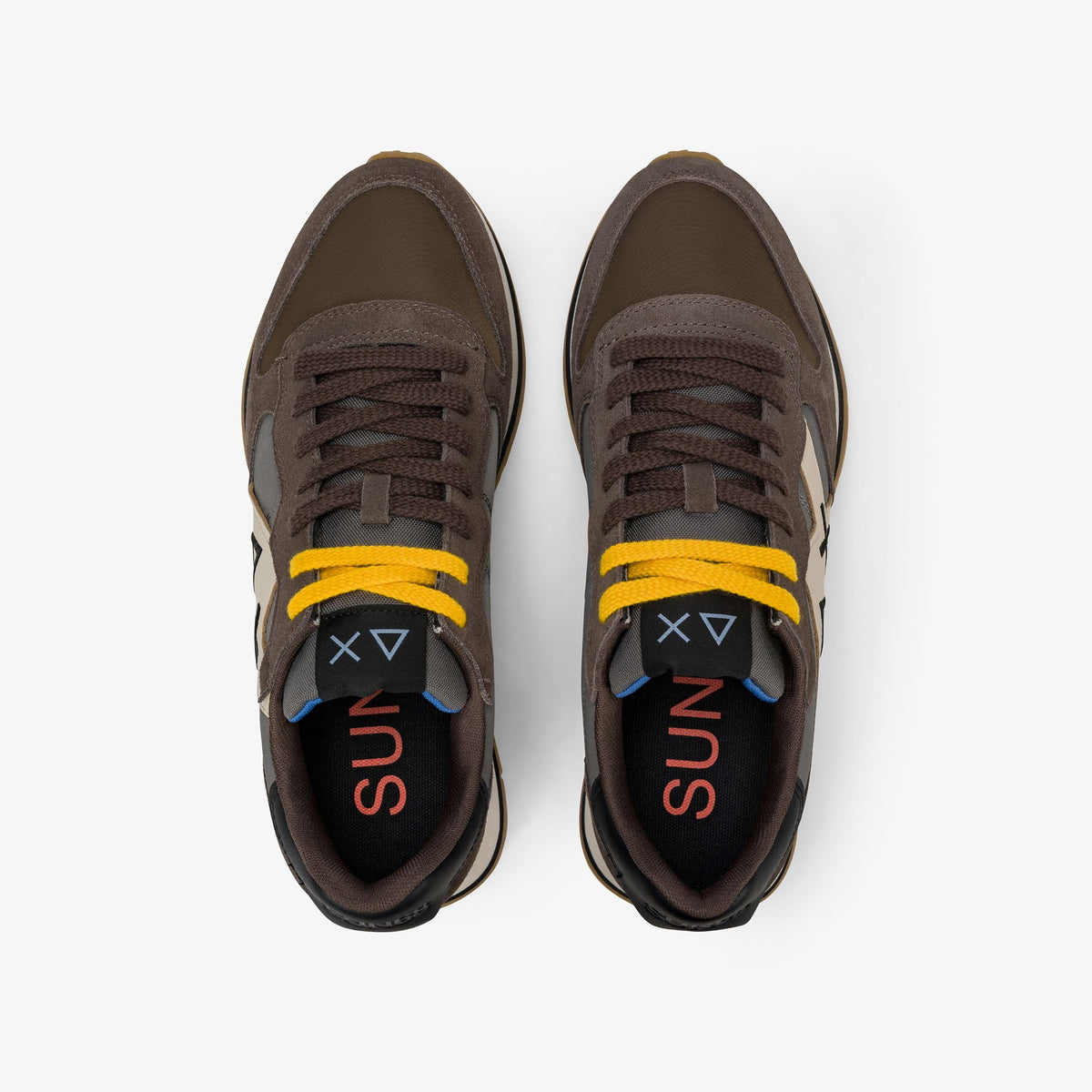 sneaker jaki 2.0 bicolor in suede e nylon marrone sun68<BR/> 