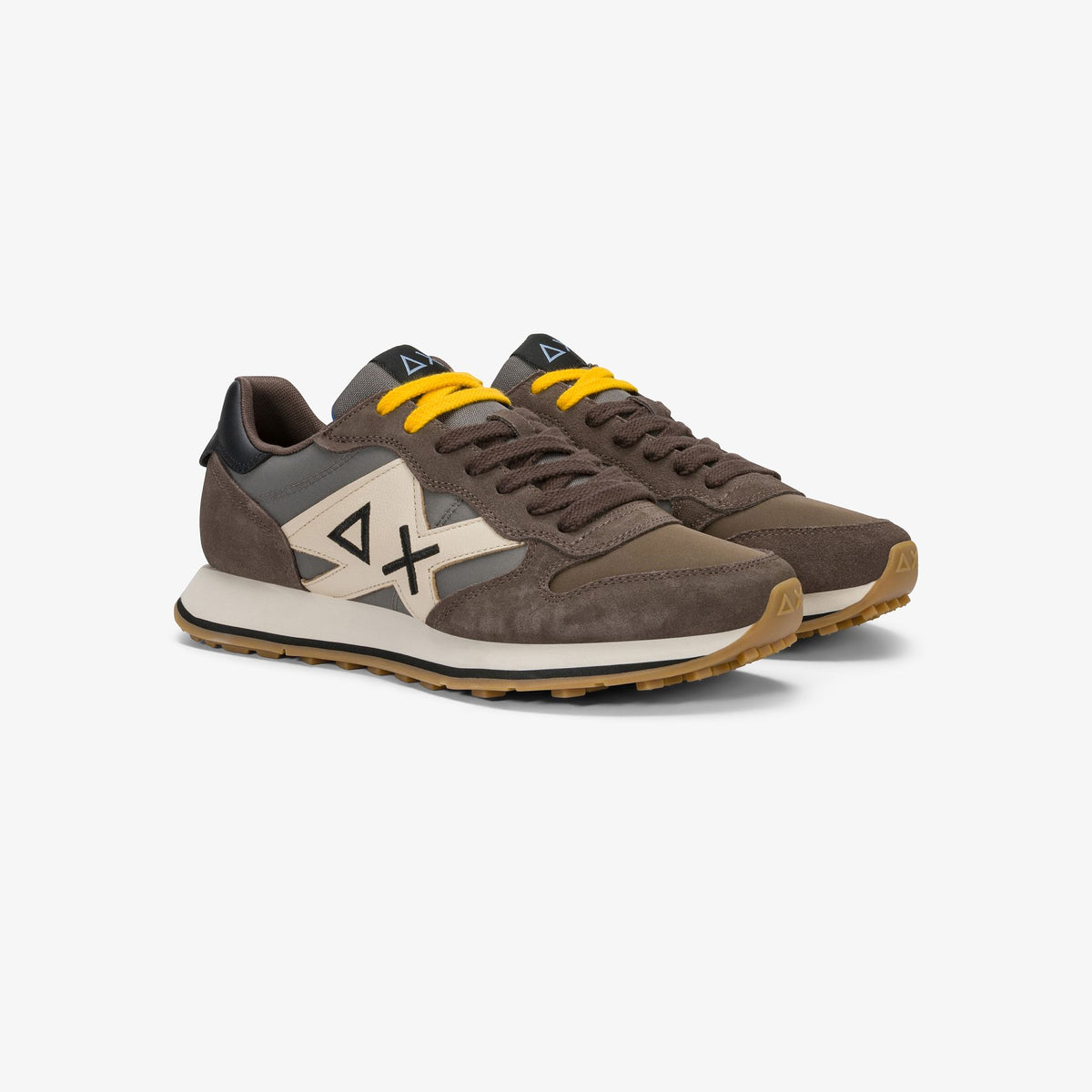 sneaker jaki 2.0 bicolor in suede e nylon marrone sun68<BR/> 