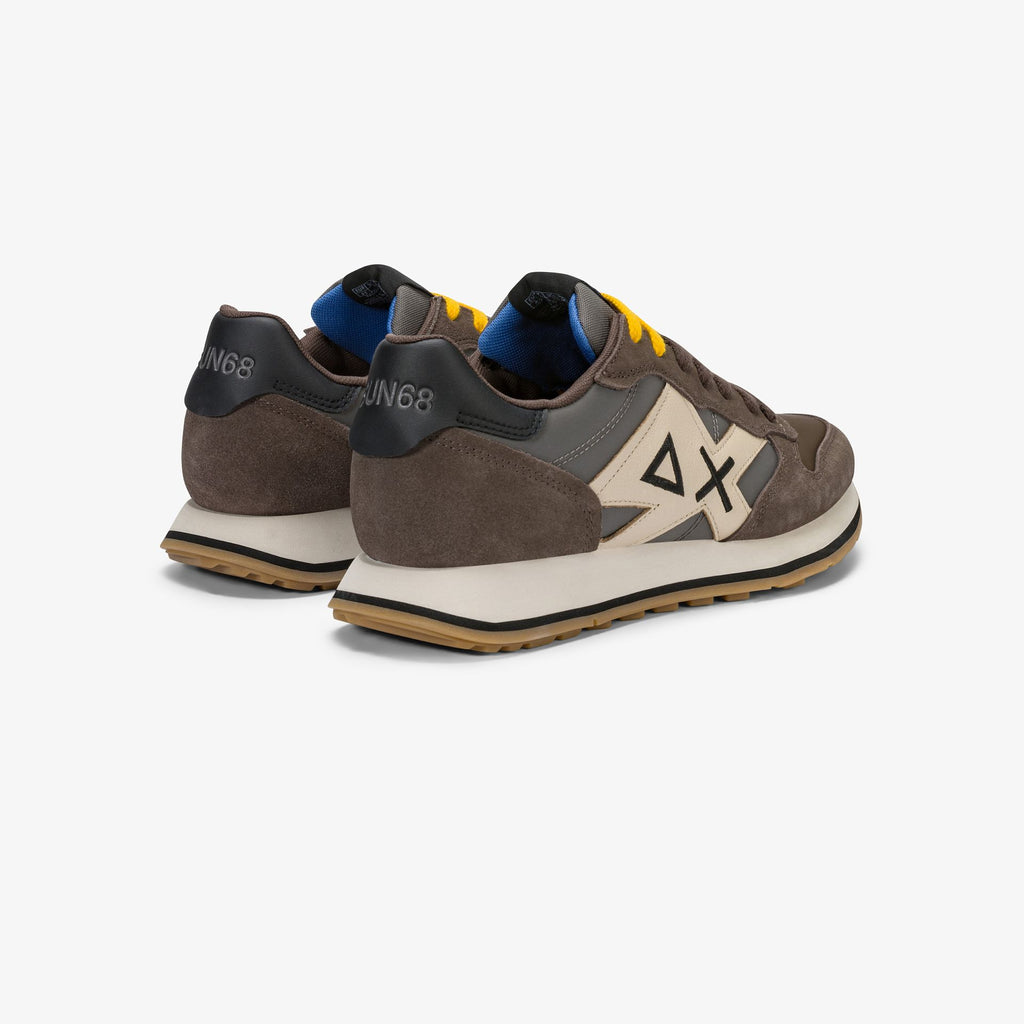 sneaker jaki 2.0 bicolor in suede e nylon marrone sun68<BR/> 
