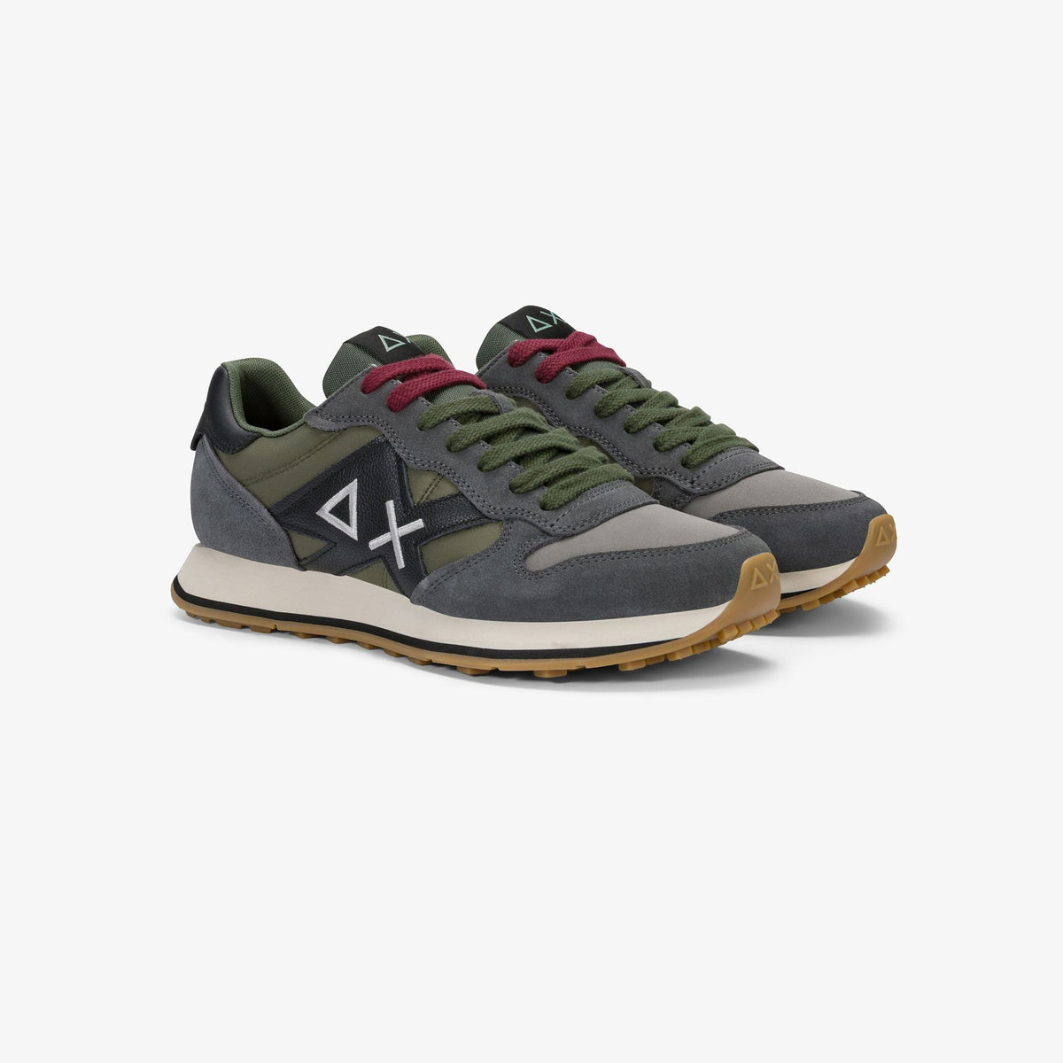 sneaker jaki 2.0 bicolor in suede e nylon grigio scuro sun68<BR/> 