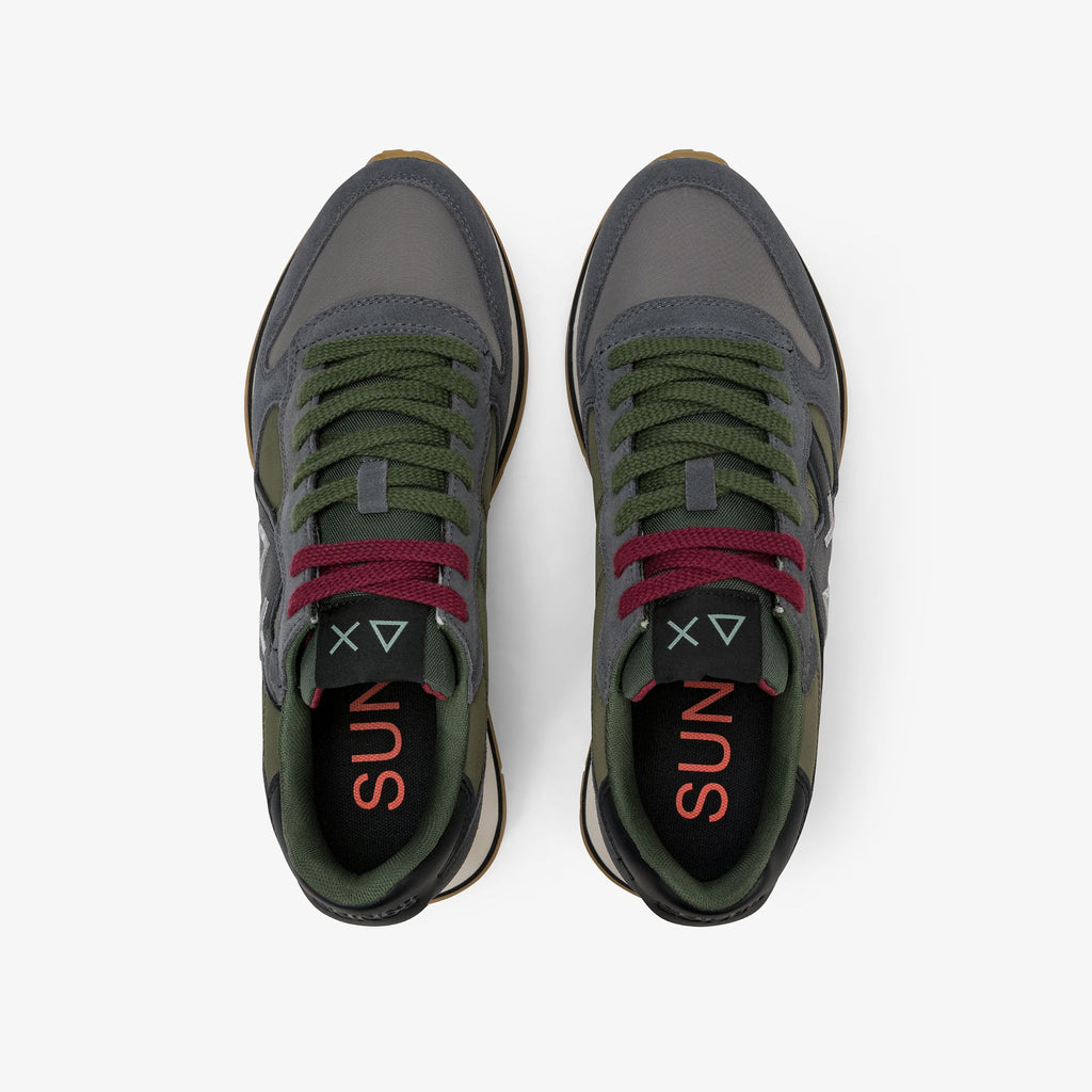 sneaker jaki 2.0 bicolor in suede e nylon grigio scuro sun68<BR/> 