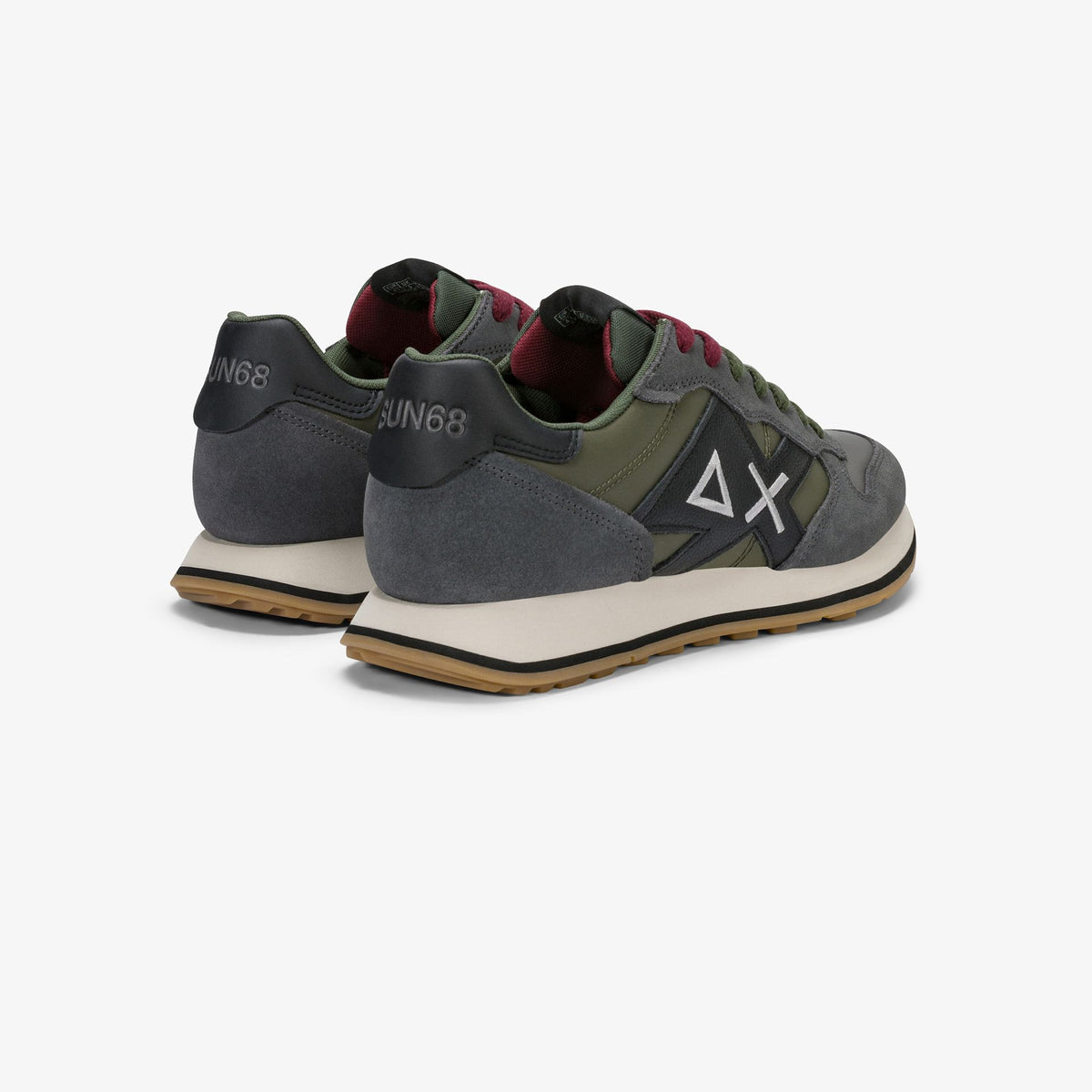 sneaker jaki 2.0 bicolor in suede e nylon grigio scuro sun68<BR/> 