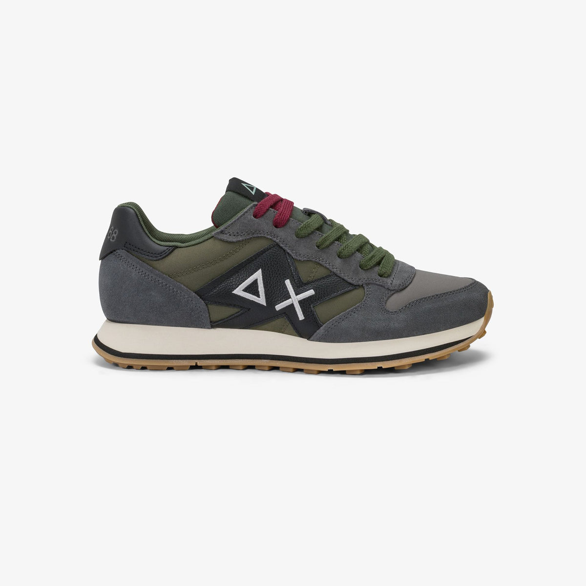 sneaker jaki 2.0 bicolor in suede e nylon grigio scuro sun68<BR/> 