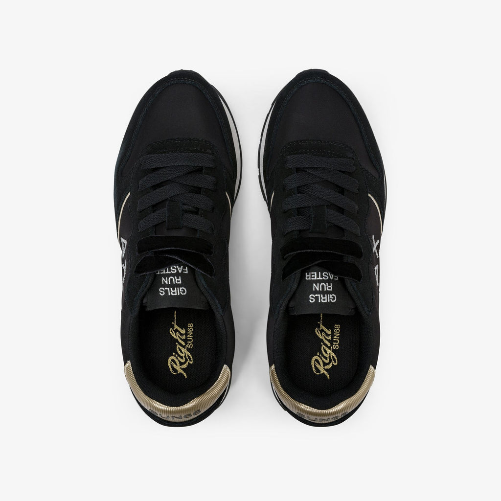 sneaker ally gold silver in suede e nylon nero sun68 