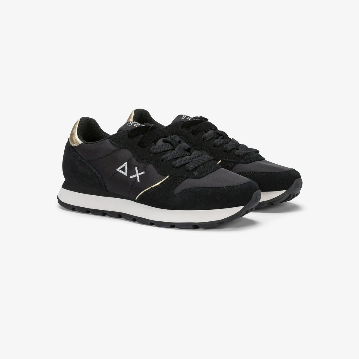 sneaker ally gold silver in suede e nylon nero sun68 
